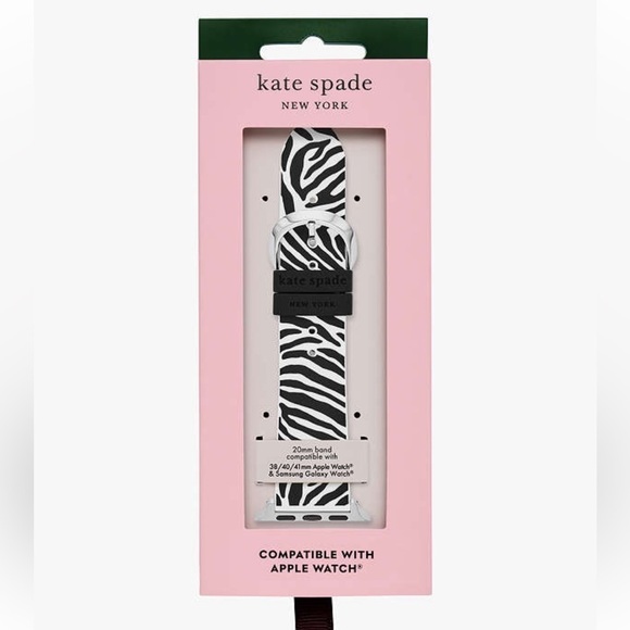 Kate Spade New York Zebra Stripe Silicone 38/40/41mm Band For Apple Watch - Picture 2 of 6